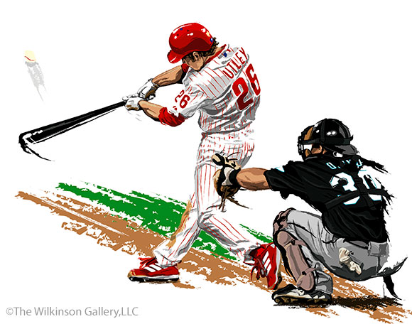 Phillies' Chase Utley by David E. Wilkinson