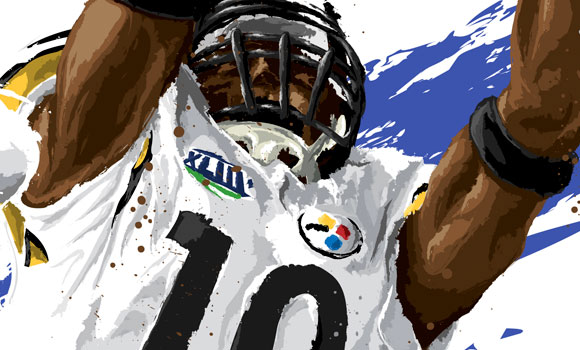 Super Bowl XLIII MVP Santonio Holmes [Detail] by David E. Wilkinson